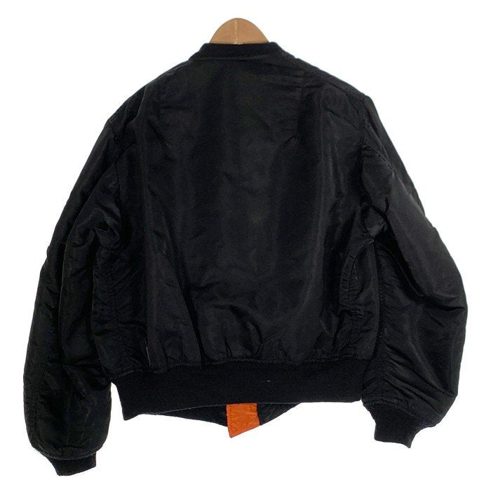 90's ALPHA アルファ MA-1 ナイロン フライトジャケット ブラック USA製 IDEAL Size XL 福生店