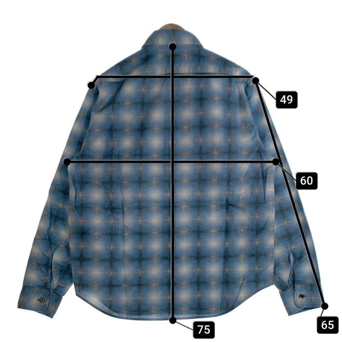 SUBCULTURE サブカルチャー COTTON PRINT SHIRT 長袖 コットン プリント シャツ ブルー Size 3 福生店