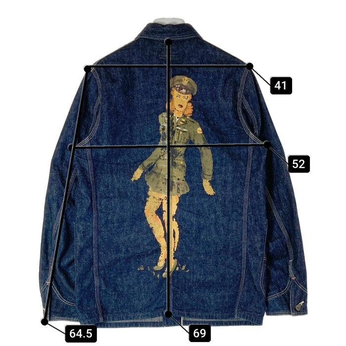 HELLER'S CAFE ヘラーズカフェ WAREHOUSE ウエアハウス LARRY'S COLLECTION 1950's Military Art Coverall カバーオール インディゴ size38 瑞穂店