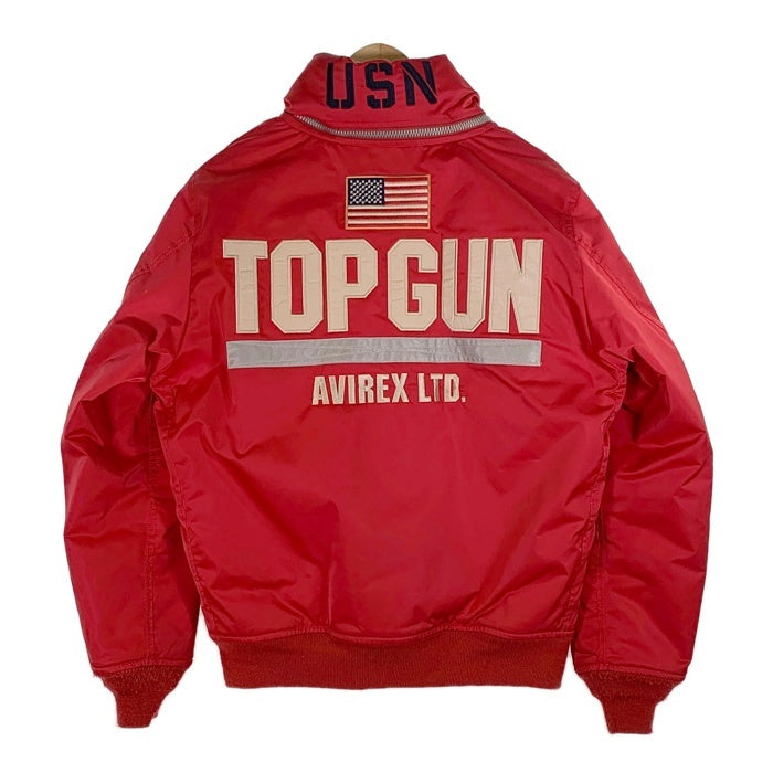AVIREX アヴィレックス CUSTOM CWU TOP GUN トップガン フライトジャケット レッド 中綿 6102176 Size L 福生店
