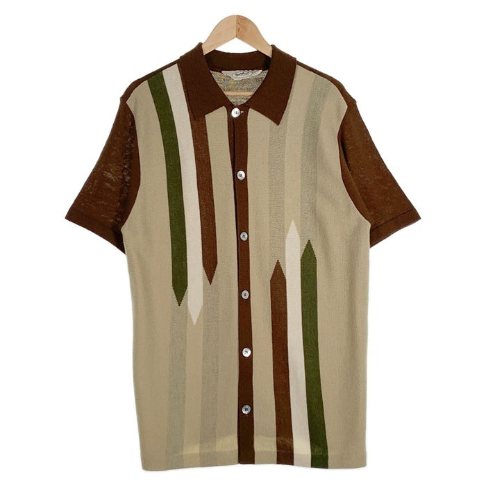 70'sDa Vinci ダヴィンチ アクリルニット 半袖シャツ ブラウン Size S 福生店