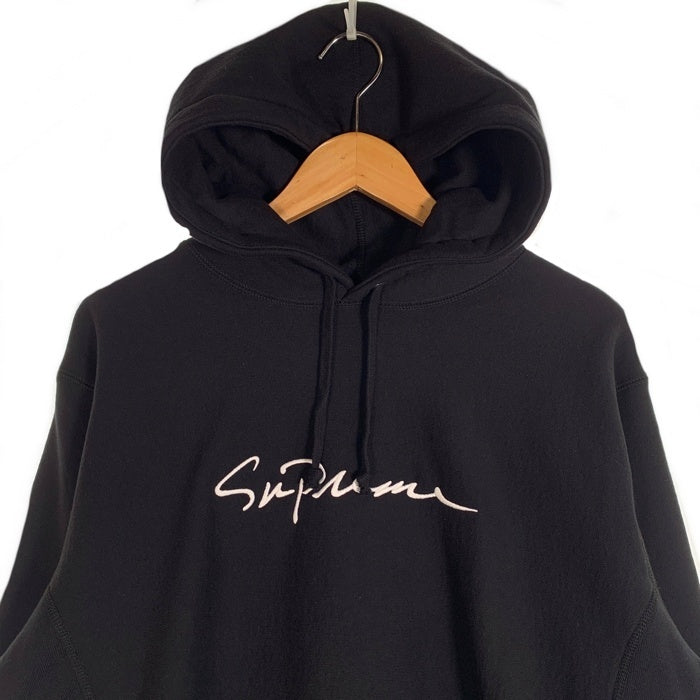 SUPREME シュプリーム 18AW Classic Script Hooded Sweatshirt プルオーバー フーディー パーカー ブラック Size L 福生店