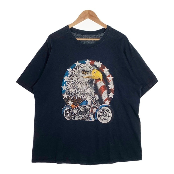 Eagle&Bike Print Tee イーグル バイク プリントTシャツ ブラック size XL 相当 福生店
