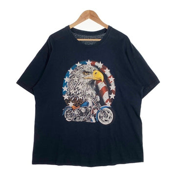 Eagle&Bike Print Tee イーグル バイク プリントTシャツ ブラック size XL 相当 福生店