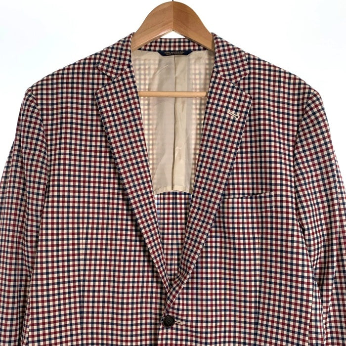 Brooks Brothers ブルックスブラザーズ ウール チェック柄 2B テーラードジャケット レッド ネーム入り Size 42R 福生店