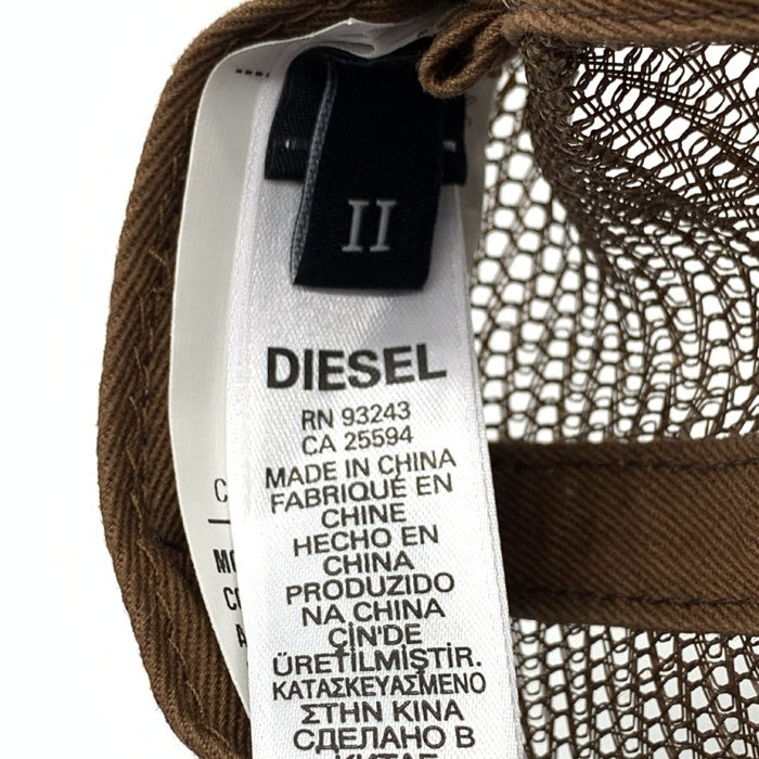 DIESEL ディーゼル C-KNUT メッシュキャップ プリント ホワイト ブラウン Size 2 福生店