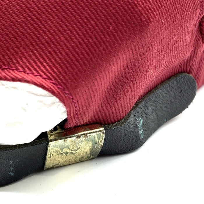 80-90's STUSSY ステューシー スカルボーン刺繡 5パネルキャップ バーガンディー オールド タグなし 福生店