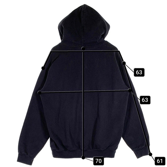 LOS ANGELES APPAREL ロサンゼルスアパレル ロスアパ プルオーバー フーディー パーカー ブラック USA製 Size XL 福生店