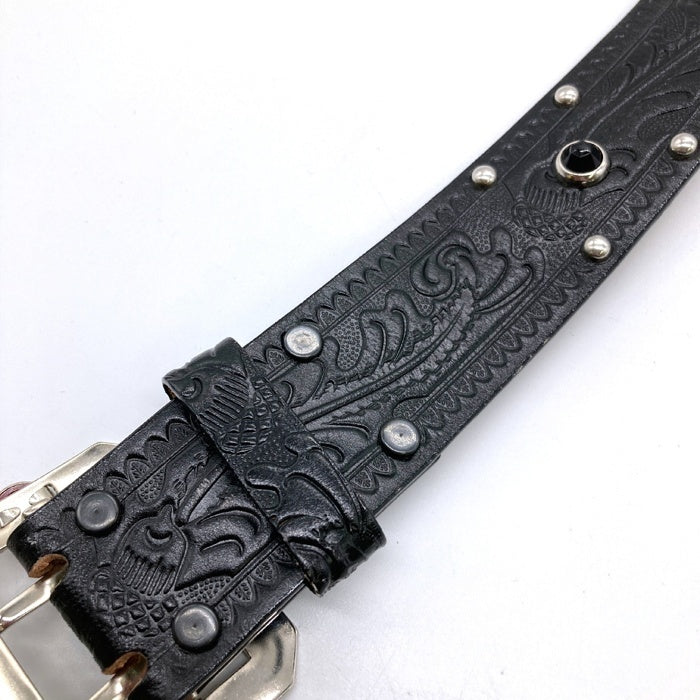 ATTRACTIONS アトラクションズ ACE WESTERN BELTS エースウエスタンベルト A20032 Studded and Jeweled Belt スタッズ ジュエリー ベルト ブラック size34 瑞穂店