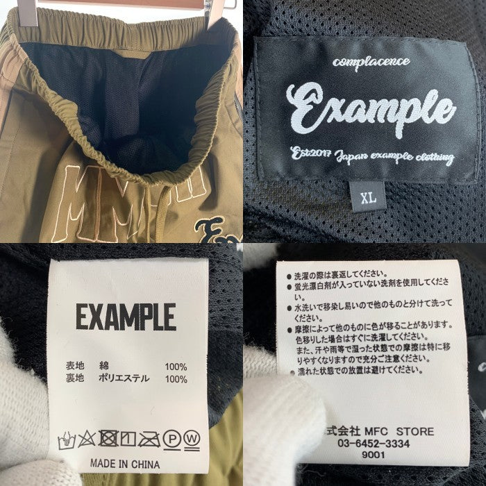 EXAMPLE エグザンプル 刺繡 ワッペン コットン トラックパンツ オリーブ Size XL 福生店