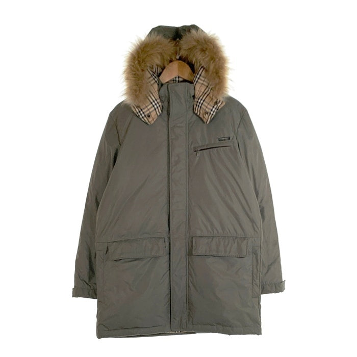 BURBERRY BLACK LABEL バーバリー ブラックレーベル ダウンジャケット ファー グレー BMP03-731-76 Size M 福生店