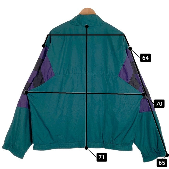 80-90's adidas アディダス ジップアップ トラックジャケット 切替 ポリエステル グリーン ブラック パープル Size XL 福生店