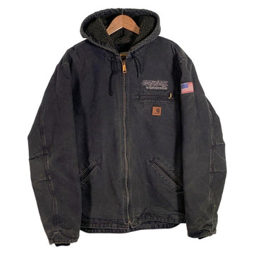 Carhartt カーハート Sherpa Lined Jacket ダック シェルパラインド ジャケット 内ボア J141 刺繡 ワッペン ブラック Size L-R 福生店