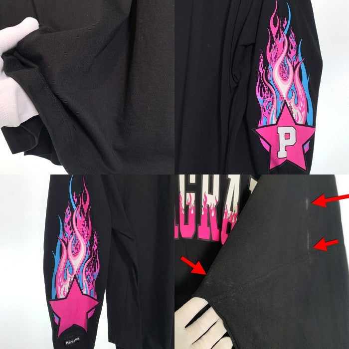 Paragraph パラグラフ アーチファイヤーロゴプリント ロングスリーブTシャツ ブラック Size 1 福生店