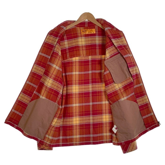 CHALLENGER チャレンジャー 25SS PLAID ZIP UP SHIRT フランネルチェック ジップアップシャツ ジャケット レッド CLG-SH 025-001 Size L 福生店
