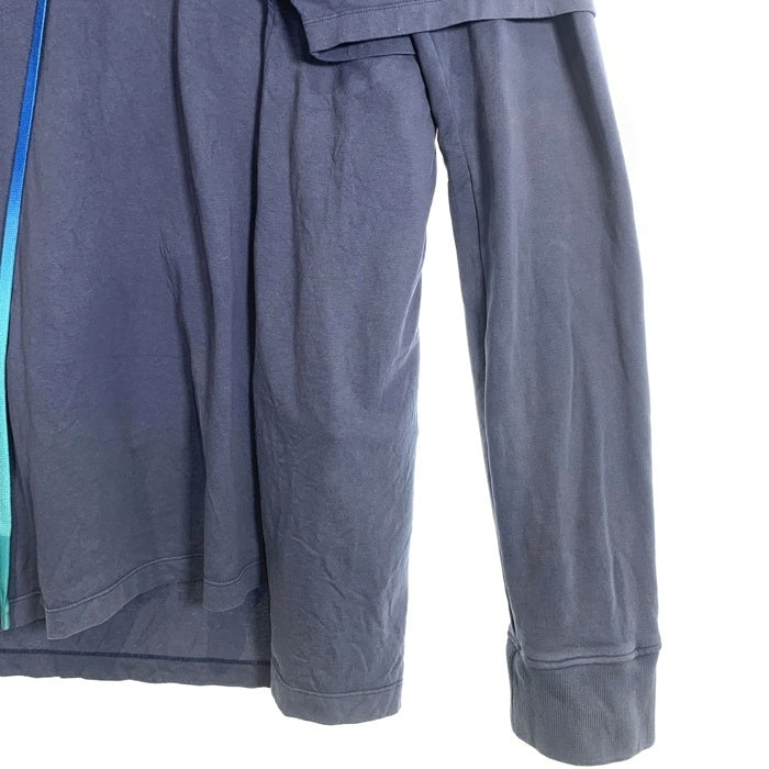 OFF-WHITE オフホワイト 19AW Hardcore Caravaggio Double Tee Hood ハードコア カラヴァッジョ レイヤードパーカー ダークグレー OMAB033F19185009 Size L 福生店