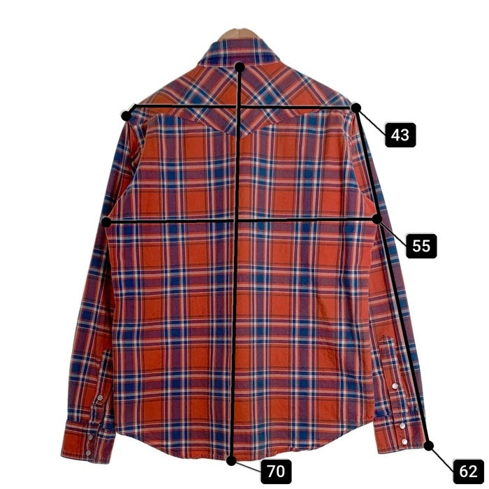 IRON HEART アイアンハート 23SS 5OZ SELVEDGE MADRAS CHECK WORK SHIRT 5オンス セルビッチ マドラス 長袖 チェックシャツ レッド Size L 福生店