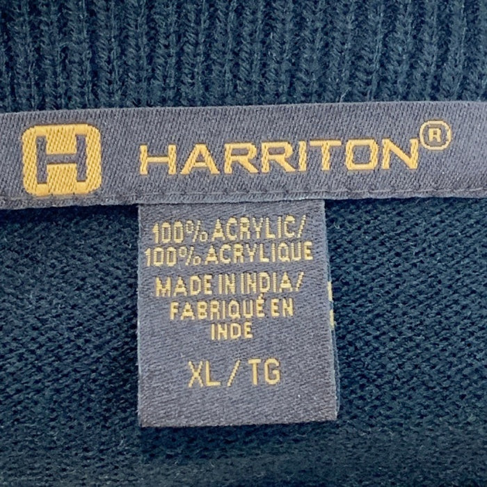 HARRITON ハリトン M425 Pilbloc Vネック カーディガン ブラック アクリル Size XL 福生店