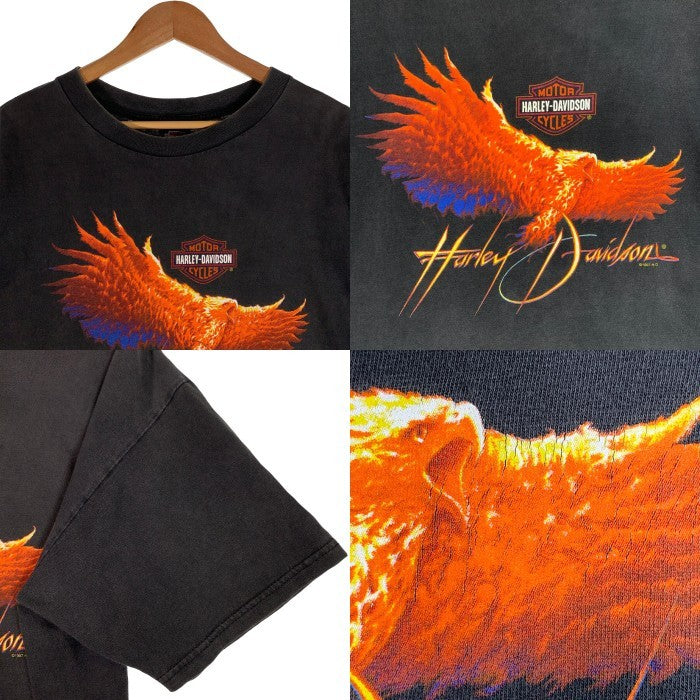 HARLEY-DAVIDSON ハーレーダビッドソン イーグル バーアンドシールド プリントTシャツ ブラック USA製 Size XL 福生店