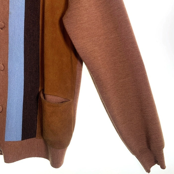 The Duffer of St. George ザ ダファー オブ セントジョージ SUEDE YARDIE CARDIE スエード ヤーディー カーディー ニットカーディガン ブラウン Size L 福生店