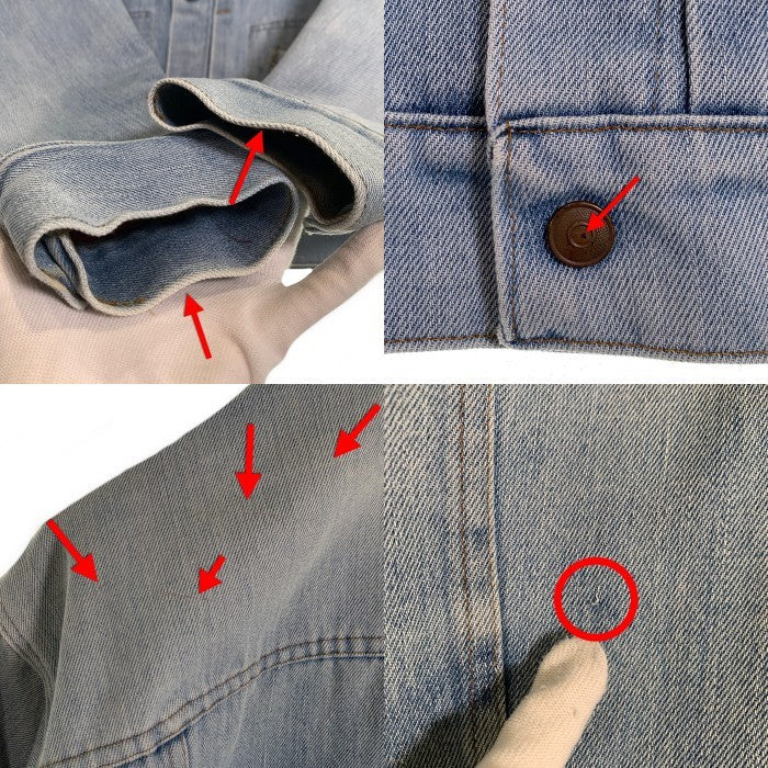 70's~ J.C.Penney ジェイシーペニー Super Denim デニムジャケット 赤キルティングライナー ライトブルー 短丈 Size L 相当 福生店