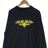 VETEMENTS ヴェトモン 21AW オーバーサイズ ゴシックプリント ロングスリーブTシャツ ヘビーウェイト ブラック UA52TR590X Size M 福生店