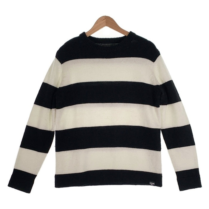CAPTAINS HELM キャプテンズヘルム 17AW BORDER SWEATER ボーダークルーネックセーター ブラック ホワイト ポリ アクリル ウール Size L 福生店