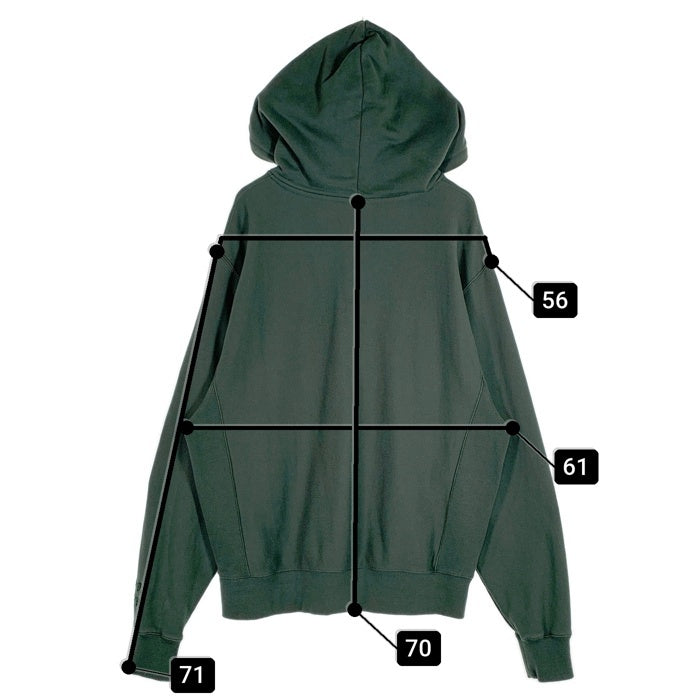 ATRCTR アトラクター 25SS ハーフジップ プルオーバースウェットパーカー フーディー グリーン Size 1 福生店