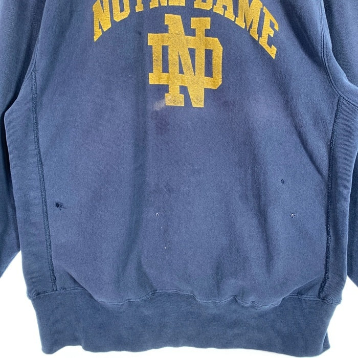 Champion チャンピオン REVERSE WEAVE リバースウィーブ NOTRE DAME ノートルダム クルーネックスウェットトレーナー ネイビー Size L 相当 福生店