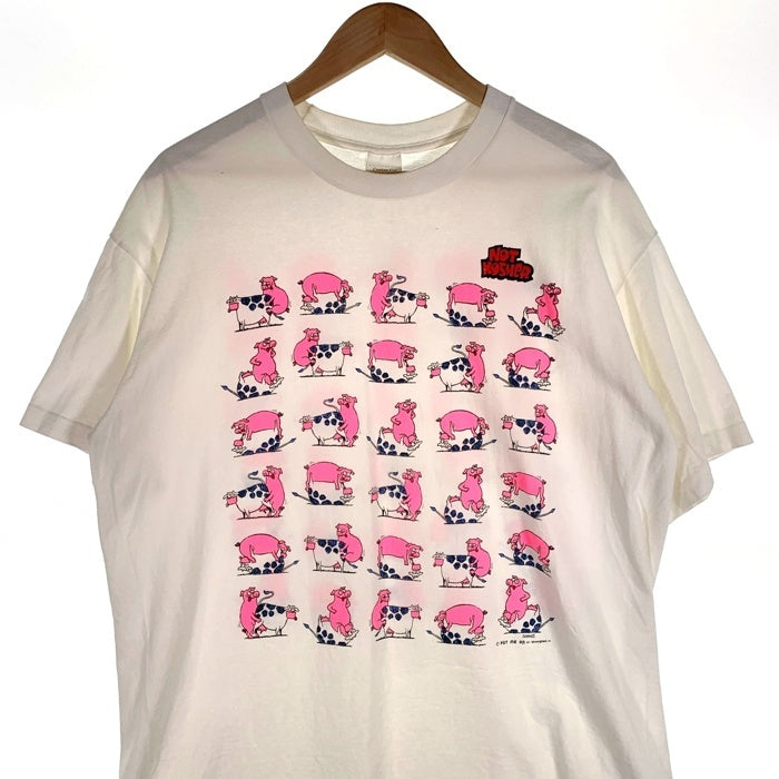 90's NOT KOSHER プリントTシャツ 豚 牛 エロT ホワイト Size USA製 Size XL 福生店
