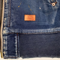 TMT ティーエムティー 19AW SWEATLIKE-INDIGO DENIM TRACK JACKET スウェットデニムトラックジャケット インディゴ ダメージ/ペンキ加工 TJK-F1903 Size L 福生店