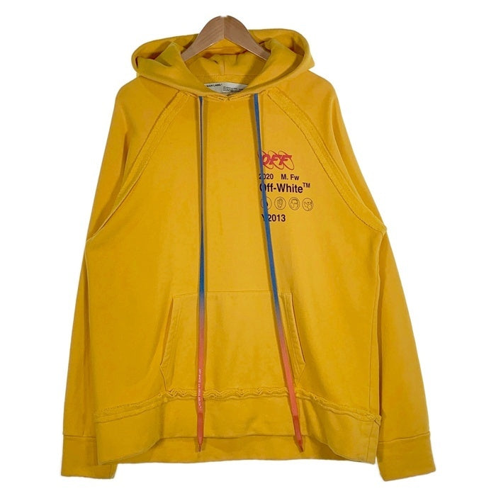 OFF-WHITE オフホワイト 19AW インダストリアル プリント プルオーバースウェットパーカー イエロー OMBB057F19E30016 Size S 福生店