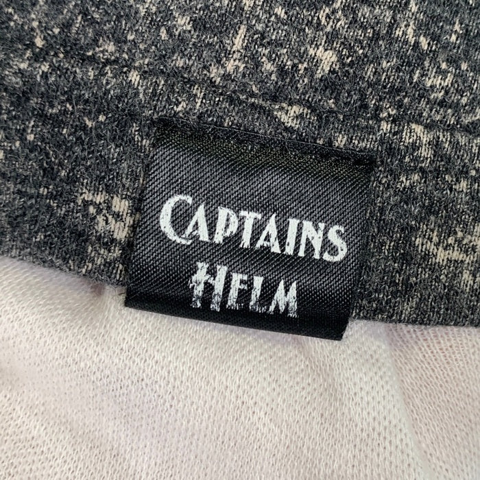 CAPTAINS HELM キャプテンズヘルム ロゴプリント 半袖 Tシャツ ブリーチ加工 ブラック Size L 福生店