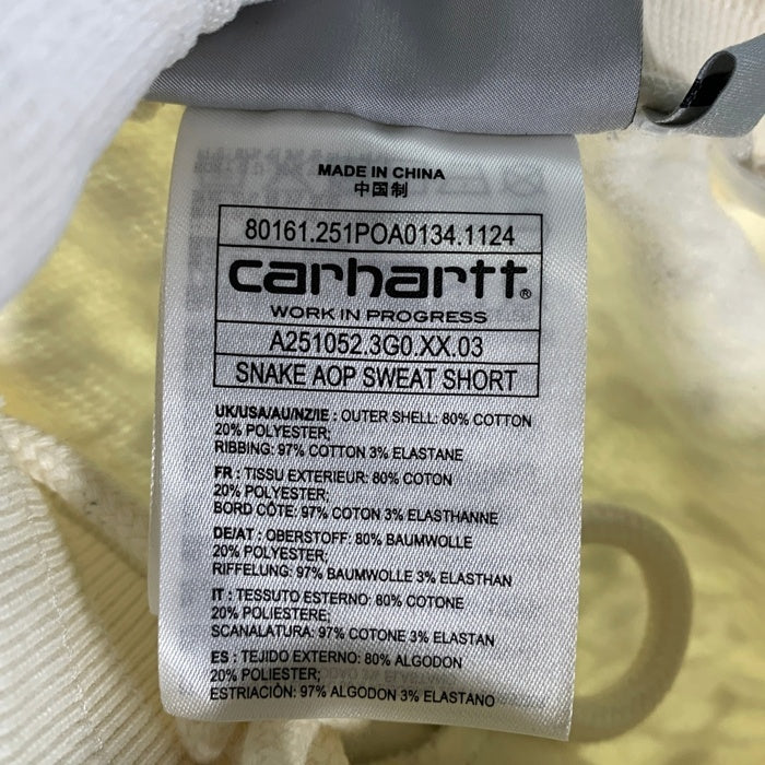 Carhartt WIP カーハート ワークインプログレス Snake AOP Sweat Short スネークプリント スウェットショーツ ショートパンツ ホワイト ブラック Size S 福生店
