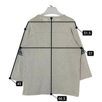 STUSSY ステューシー プリント 七分丈 ロングTシャツ グレー sizeM※ネックダメージあり 瑞穂店