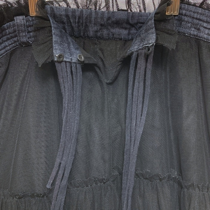 DIESEL ディーゼル フリル デニム切替 ミニスカート ブラック sizeS 瑞穂店