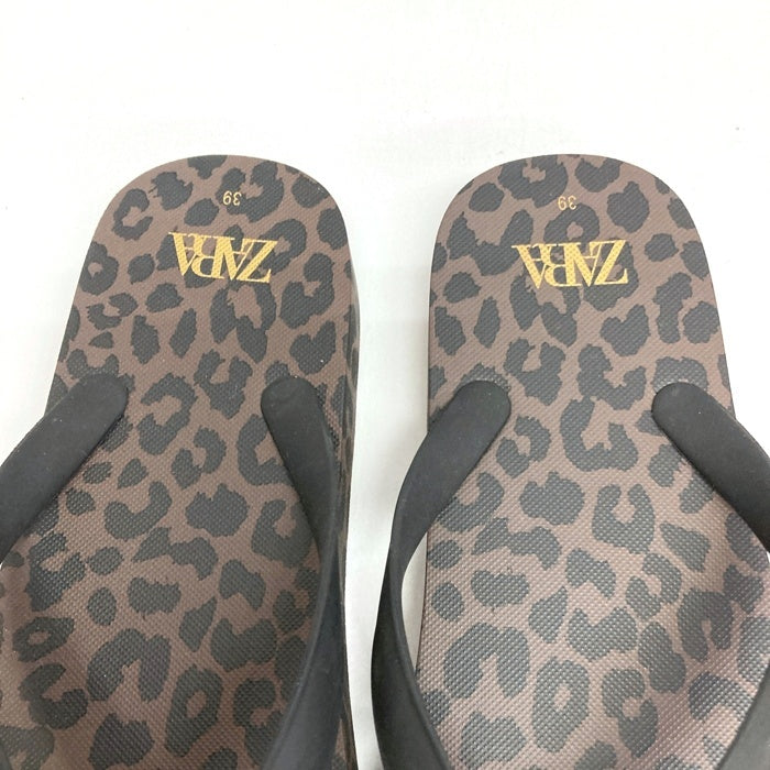 ZARA ザラ アニマル柄 レオパード サンダル ブラウン size39(25.0cm) 瑞穂店