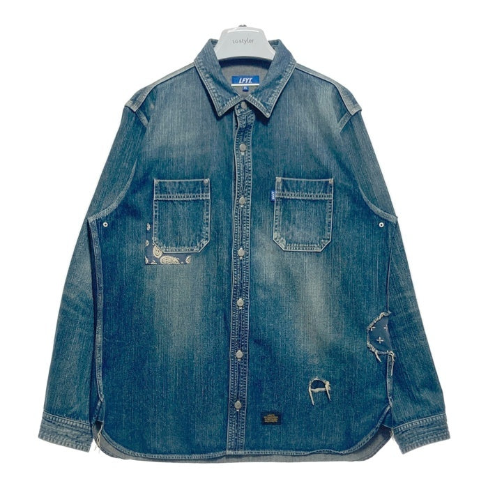 LFYT ラファイエット ダメージ加工 デニムシャツ インディゴ sizeXL 瑞穂店