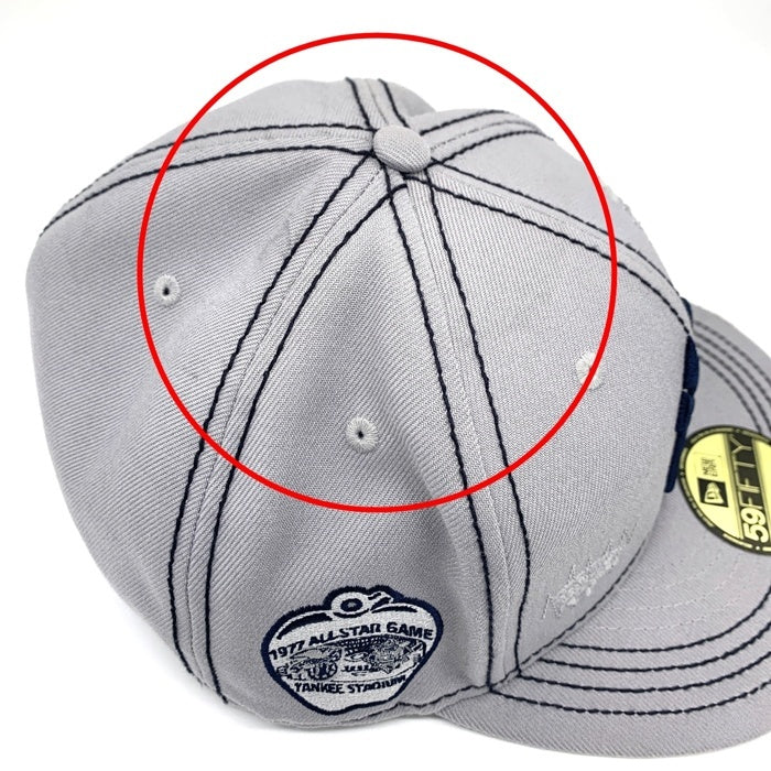 NEW ERA ニューエラ MFC STORE エムエフシーストア CUSTOM COLLECTION 59FIFTY Newyork Yankees ニューヨークヤンキース ダメージ加工 サイドパッチ Design by YUGO ベースボール キャップ グレー Size 8 (63.5cm) 福生店