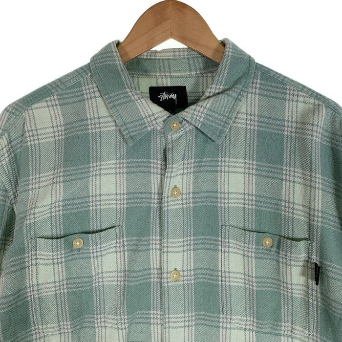STUSSY ステューシー チェック フランネルシャツ グリーン インド製 Size L 福生店