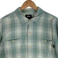 STUSSY ステューシー チェック フランネルシャツ グリーン インド製 Size L 福生店