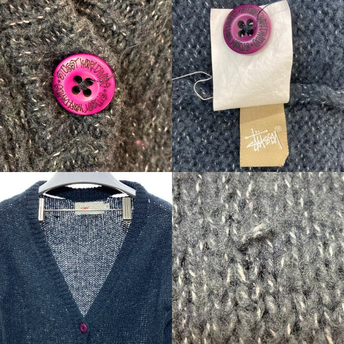 Stussy ステューシー GIRLS ガールズ ウール混 ロングカーディガン ネイビー sizeM 瑞穂店