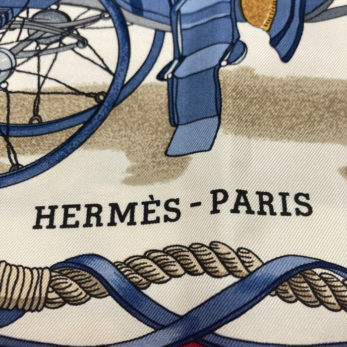 HERMES エルメス スカーフ カレ90 BATEAU A VAPEUR DE JOUFFROY DABBANS 蒸気船 臙脂 エンジ 瑞穂店