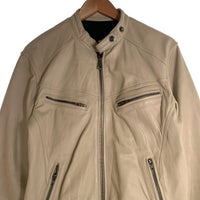 JACKROSE ジャックローズ 羊革 シープスキン レザー シングル ライダースジャケット ホワイト 5 220706J Size 5 福生店