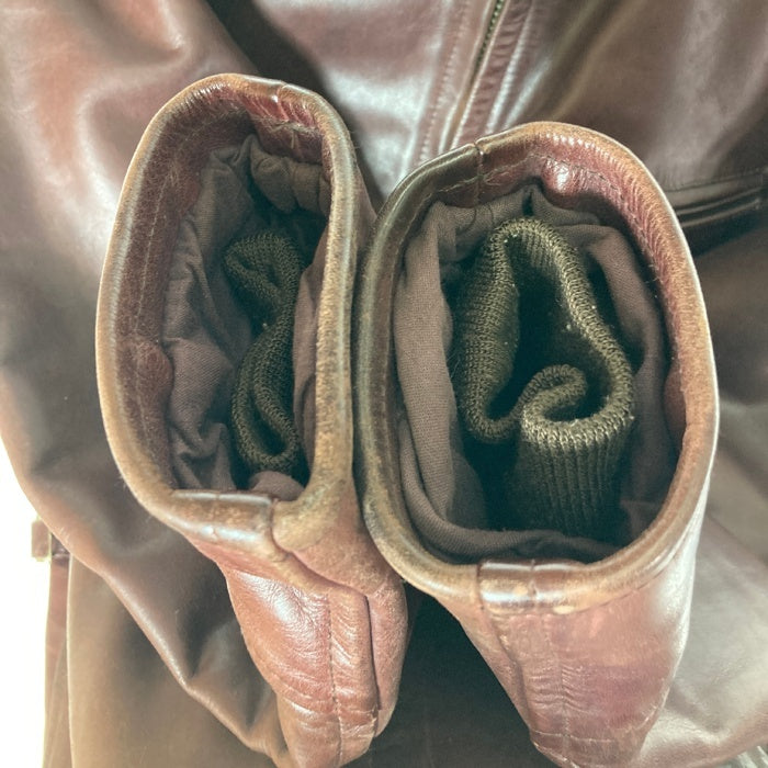 Longhorn Leather ロングホーンレザー シングル ライダースジャケット ブラウン size34 瑞穂店
