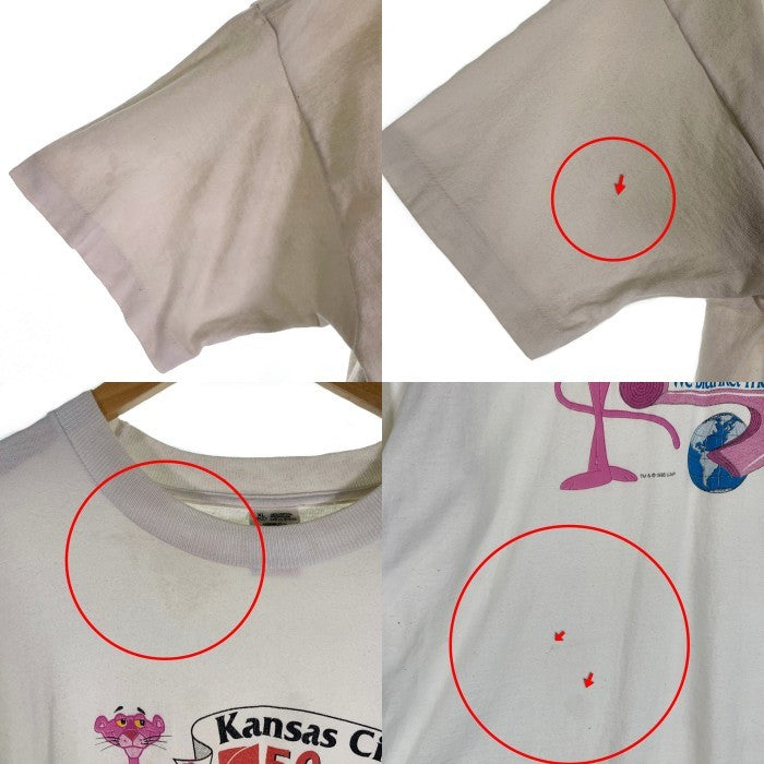 90`s Pink Panther Kansas City 50 Years Tee ピンクパンサー カンザスシティー 50周年 プリントTシャツ ホワイト 1995コピーライト Size XL 福生店