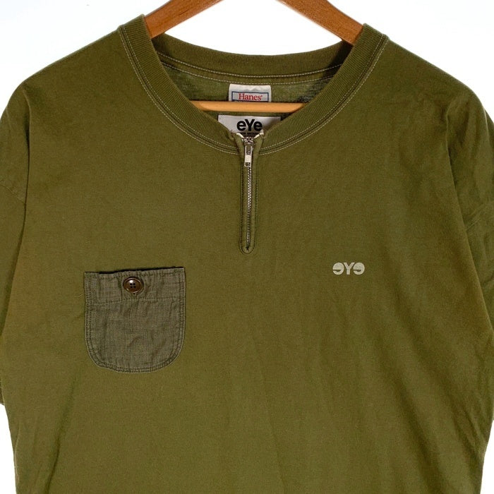 eye COMME des GARCONS コムデギャルソン JUNYA WATANABE ジュンヤワタナベ ハーフジップ 半袖 Tシャツ グリーン WM-T903 Size L 福生店