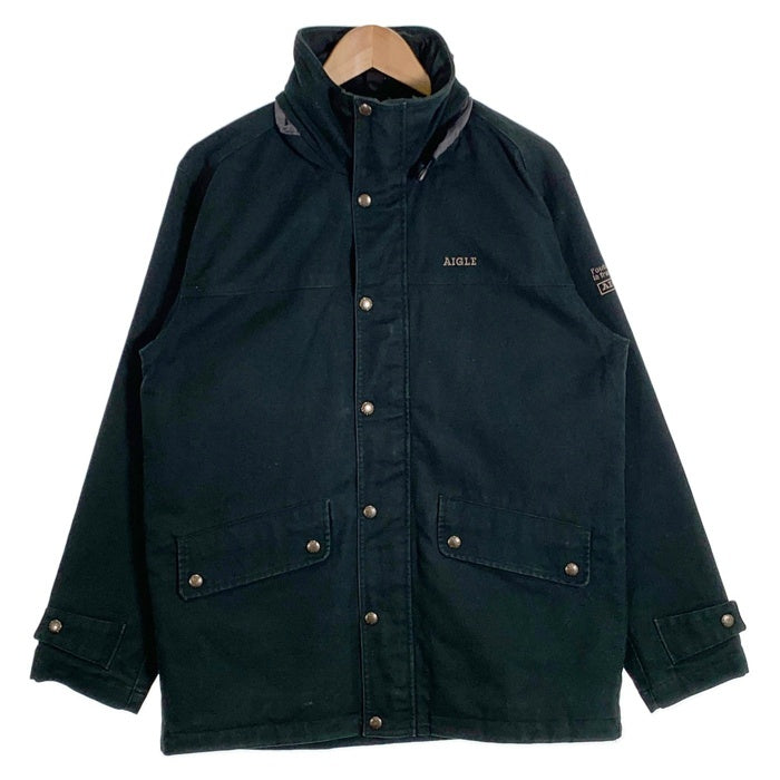 AIGLE エーグル コットン ジップアップジャケット スタンドカラー フード収納 グリーン 8504-47425 Size M 福生店