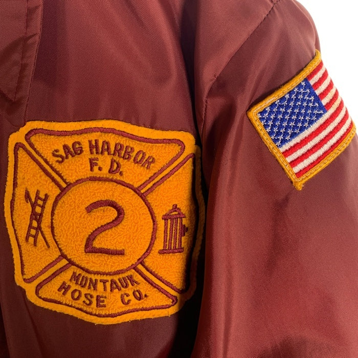 WEST WIND ウエストウィンド SAG HARBOR FIRE DEPT 裏ボア ナイロン コーチジャケット バーガンディー USA製 Size XXL 福生店