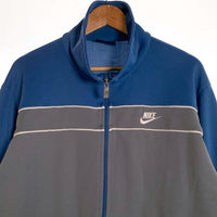 80's NIKE ナイキ トラックジャケット ジャージ素材 ブルー グレー 紺タグ Size XL 福生店